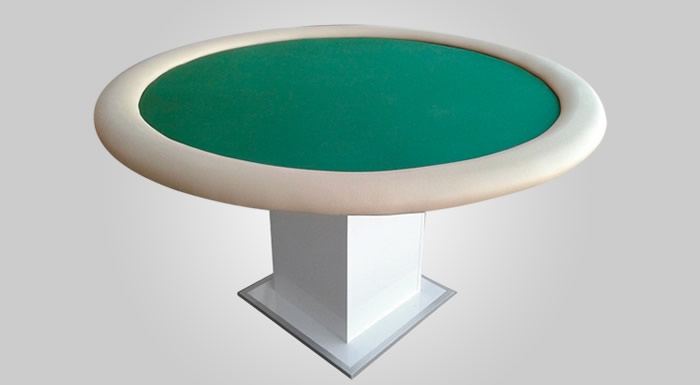 Mesa de Jogos Cacheta e Cadastra Redonda e tecido Verde - R7